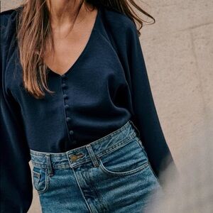 Sezane Erica / galena blouse -navy - BNWT